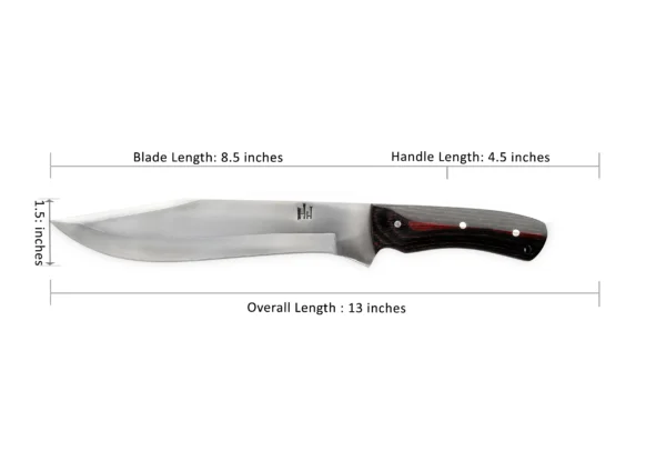 Handmade Hunting Knife with Sheath, 420 Stainless Steel, Fixed Blade Knife, Extra Sharp, Fixed Blade Knife for Camping Hunting, Leather Sheath, Micarta Handle - Image 2