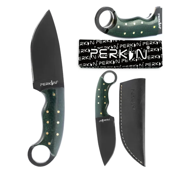 Perkin Hunting Knife With with Leather Sheath Full Tang Fixed Blade Knife Bushcraft Knife with Sheath - CMH355 - Image 4
