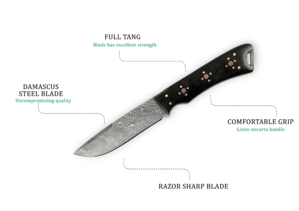 Razor Sharp Steel Blade Hunting Knife - 9.5 inches - Image 3