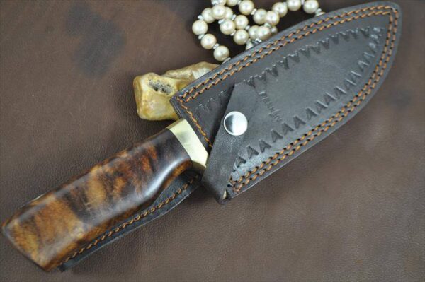 Custom Handmade Damascus Hunting Bowie Knife With Sheath - Image 4