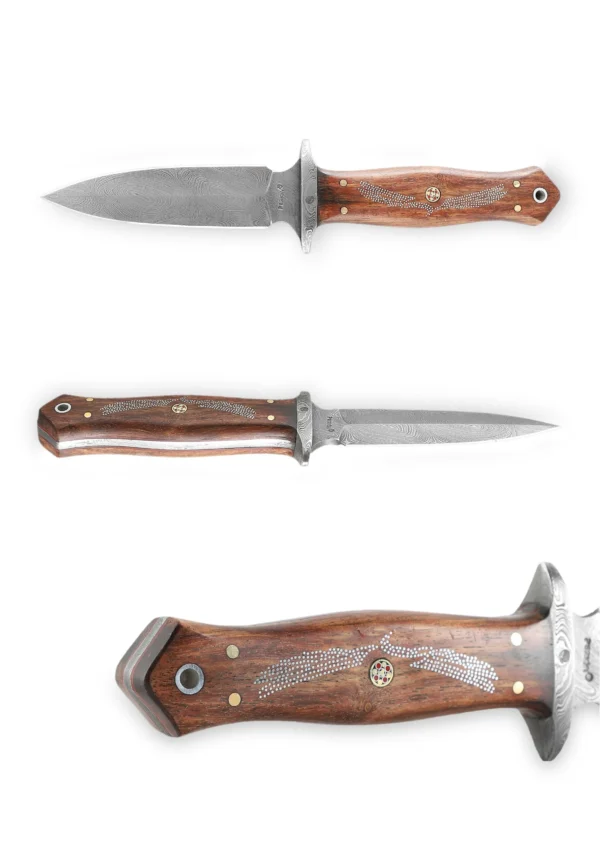 9 Inches Double Edge Damascus Hunting Knife - Image 5