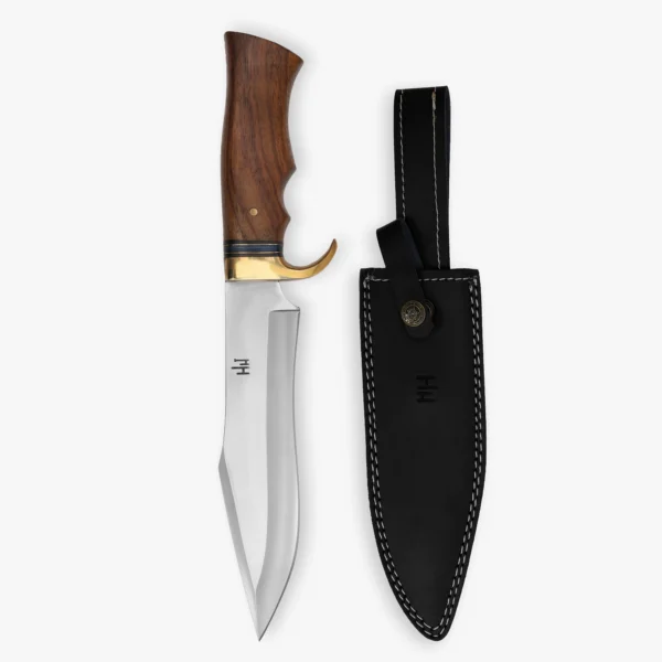Hunting Knife with Sheath, 34.29 cm 420C Steel Bushcraft Knife, Fixed Blade Knife Bowie Knife with Leather Sheath - Image 2