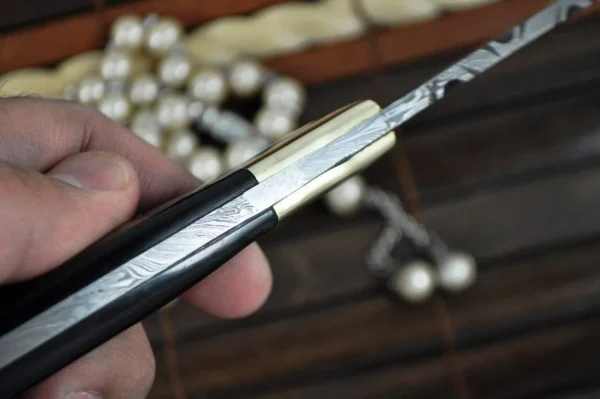 Damascus steel Hunting knife bowie knife with Sheath - Image 5