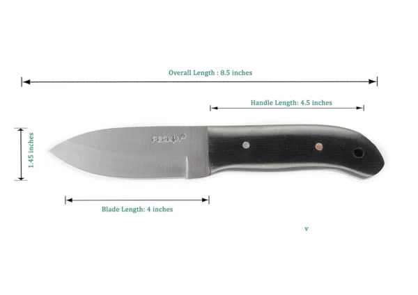 Perkin PN101 Fixed Blade Hunting Knife with Leather Sheath - Image 3