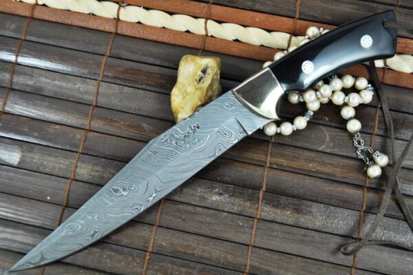 Damascus steel Hunting knife bowie knife with Sheath - Image 3