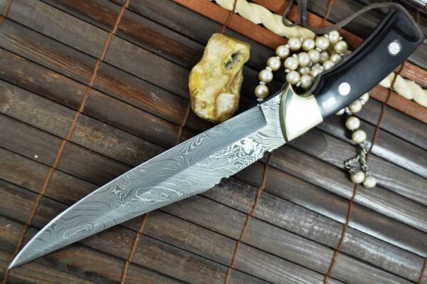 Damascus steel Hunting knife bowie knife with Sheath - Image 2