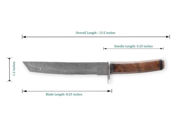 Tanto Blade Damascus Hunting Knife - Image 4