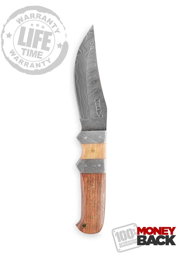 Perkin HK899 Damascus Steel Hunting Knife with Sheath - Image 3