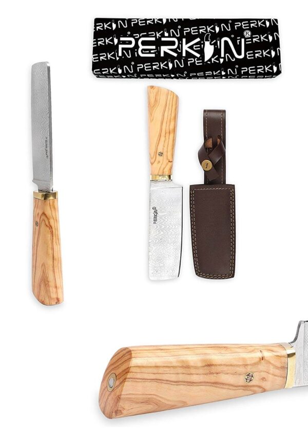 Damascus Chef Knife with Pear wood & Mosaic Pin Handle - Image 5