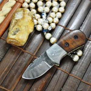 Outstanding Value - Handmade Small Damascus Pocket Knife - Legal to carry