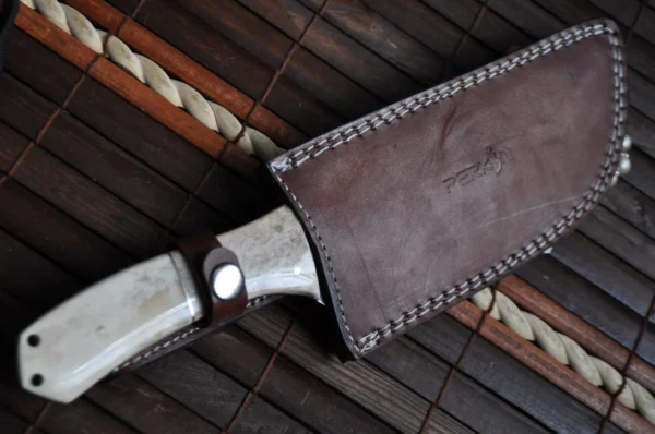 Damascus Steel Tracker Knife with Sheath - Image 4