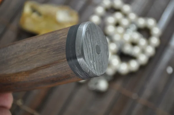 Handmade damascus steel hunting knife with sheath - Image 3