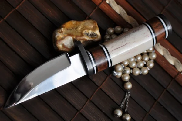 Handmade fixed blade hunting knife with sheath - Image 4