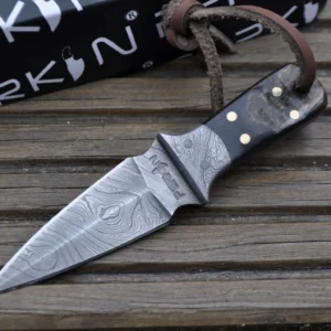 Handmade Knife - Damascus Steel Hunting Knife - Neck Knife
