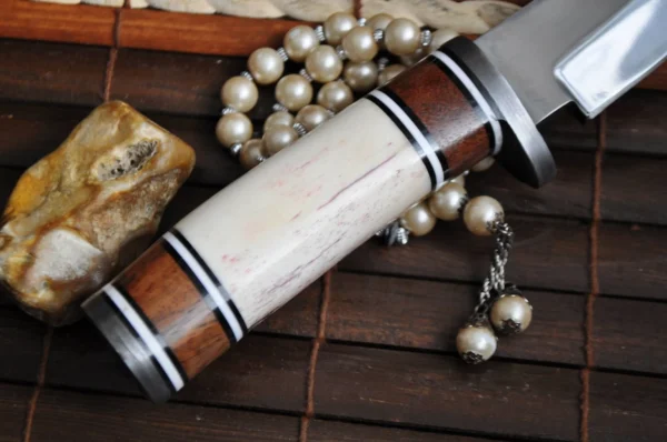 Handmade fixed blade hunting knife with sheath - Image 5