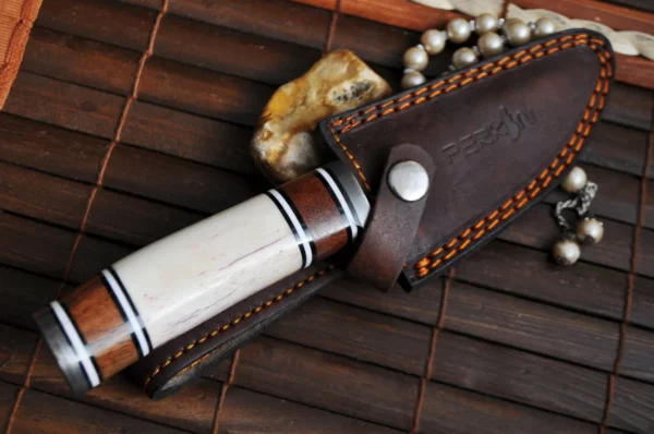 Handmade fixed blade hunting knife with sheath - Image 6