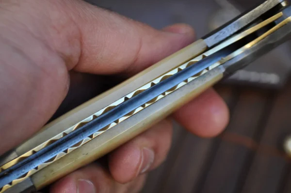 Hunting knife folding damascus steel folding knife with lock - Image 4