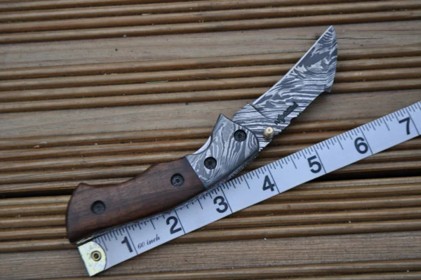Handmade Damascus Pocket Knife - Beautiful Folding Knife - Image 8
