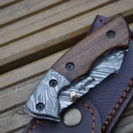 Handmade Damascus Pocket Knife - Beautiful Folding Knife - Image 10