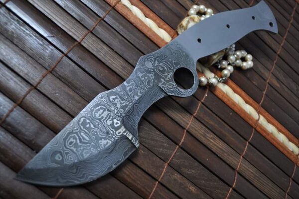 Custom Made Damascus Blank Blade