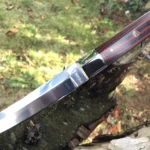 Fixed Blade D2 Steel Hunting Knife With Sheath - Tanto Blade and Micarta Handle - Image 2