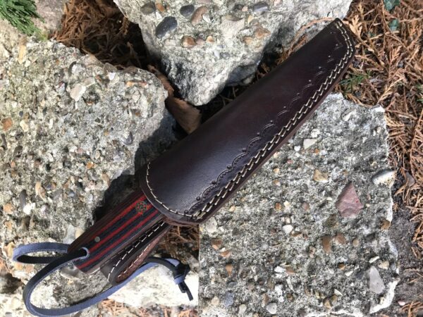 Fixed Blade D2 Steel Hunting Knife With Sheath - Tanto Blade and Micarta Handle - Image 6