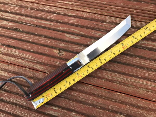 Fixed Blade D2 Steel Hunting Knife With Sheath - Tanto Blade and Micarta Handle - Image 7