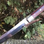 Fixed Blade D2 Steel Hunting Knife With Sheath - Tanto Blade and Micarta Handle