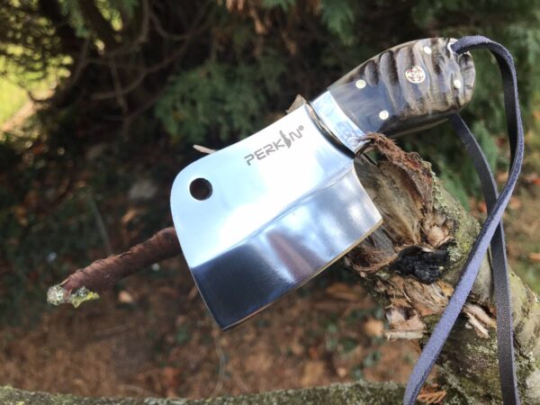 Small Bushcraft Cleaver Knife with Sheep's horn handle