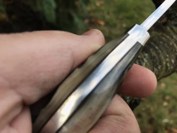 Small Bushcraft Cleaver Knife with Sheep's horn handle - Image 3