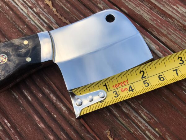Small Bushcraft Cleaver Knife with Sheep's horn handle - Image 8