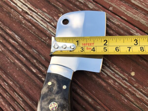 Small Bushcraft Cleaver Knife with Sheep's horn handle - Image 9