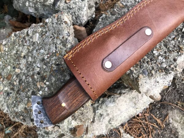 Handmade damascus steel hunting knife fixed blade survival knife with sheath - Image 7