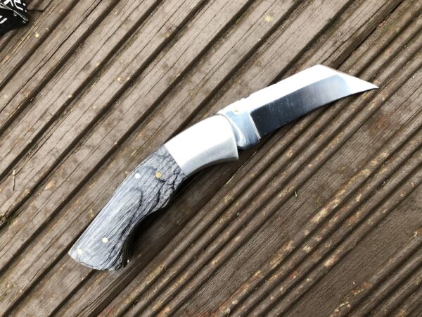 Folding Pocket Knife With Pakka Wood Handle - Image 3