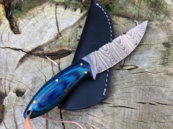 Perkin 7 Inches Damascus Steel Knife Hunting Knife with Sheath SK200 - Image 2
