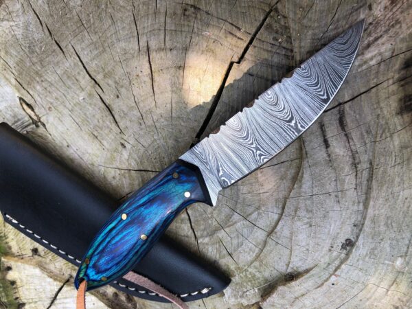 Perkin 7 Inches Damascus Steel Knife Hunting Knife with Sheath SK200 - Image 3