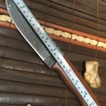 Handmade Damascus Hunting Knife with Leather Sheath - Image 7