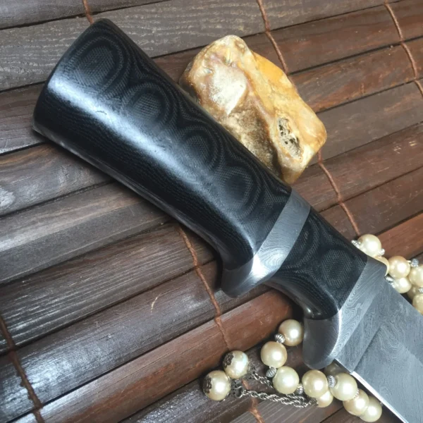 Handmade damascus steel hunting knife with leather sheath - Bowie knife - Image 3