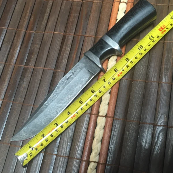 Handmade damascus steel hunting knife with leather sheath - Bowie knife - Image 5