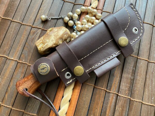 Damascus Knife Handmade Hunting Knife with Sheath 7.8 inches Fixed Blade Knife - 59 - Image 7