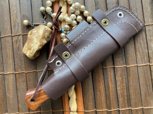 Damascus Knife Handmade Hunting Knife with Sheath 7.8 inches Fixed Blade Knife - 59 - Image 8