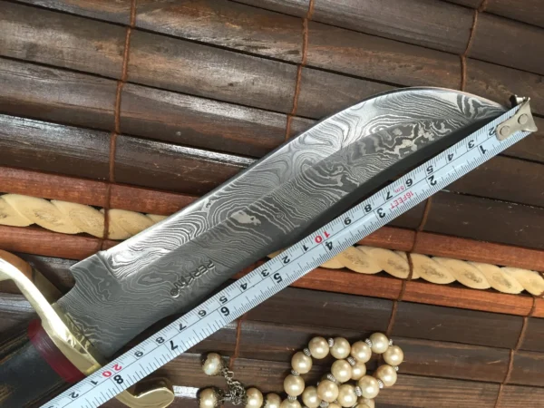 Fixed Blade Hunting Knife With Sheath Damascus Steel Bowie Knife - Image 7