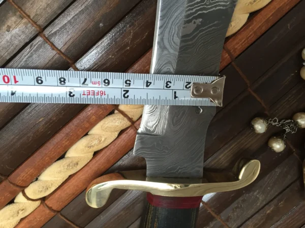 Fixed Blade Hunting Knife With Sheath Damascus Steel Bowie Knife - Image 8