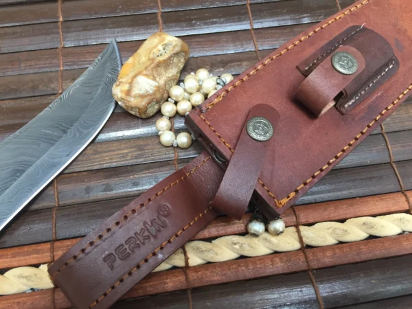 Fixed Blade Hunting Knife With Sheath Damascus Steel Bowie Knife - Image 10