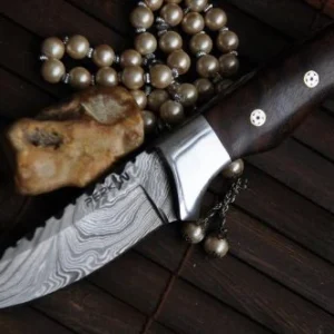 Handmade Damascus Hunting Knife - Beautiful Camping Knife - Full Tang