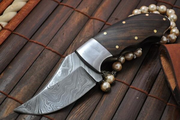 Handmade Bushcraft Hunting & Camping Knife with Burl Wood