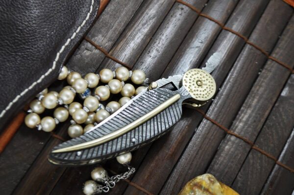 Handmade All Damascus Folding knife - Work of Art - Image 3