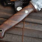 Custom Damascus Hunting/Bushcraft Knife with Handmade leather sheath - Image 2