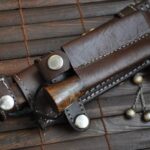 Custom Damascus Hunting/Bushcraft Knife with Handmade leather sheath - Image 3