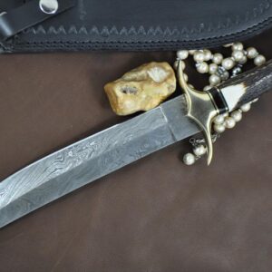 Beautiful Handmade Bowie Knife With Stag Handle